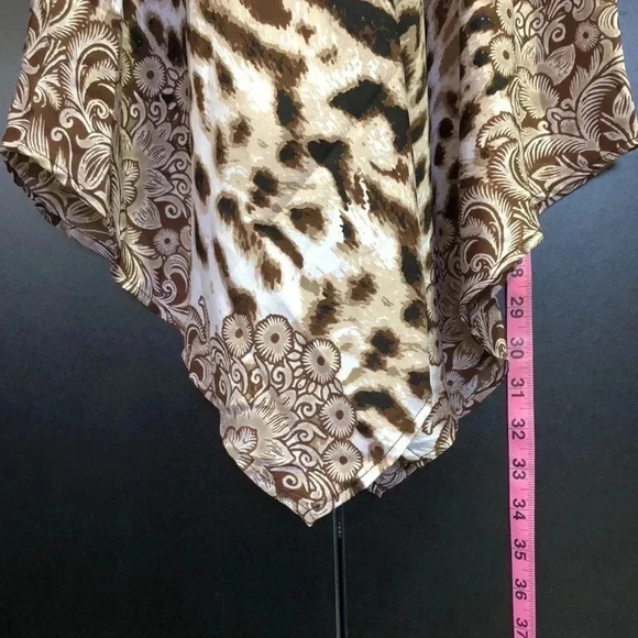 NY&Co. V-neck,spaghetti strap,long flowy, asymmetrical tank top,animal print  XS - Picture 10 of 12